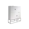 Aparador alto de 4 puertas Fabiana acabado blanco brillo, 150 cm(alto) 120 cm(ancho) 41 cm (fondo)