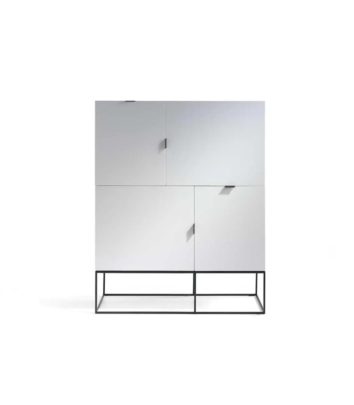 Aparador alto de 4 puertas Fabiana acabado blanco brillo, 150 cm(alto) 120 cm(ancho) 41 cm (fondo)