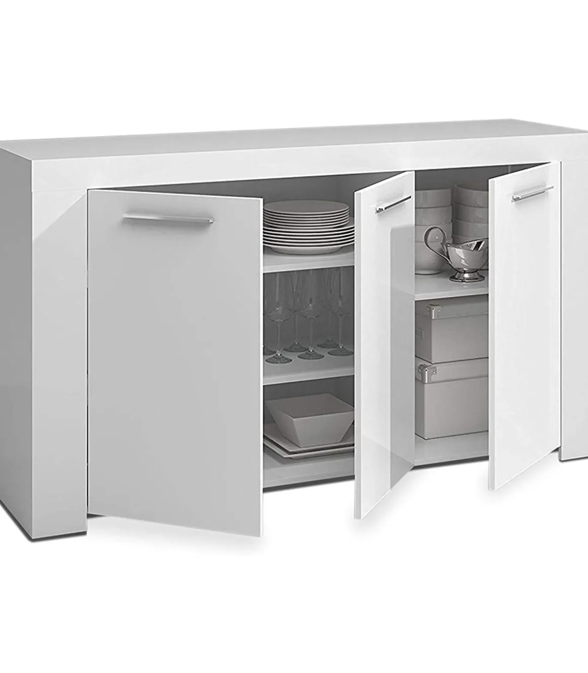 Aparador Buffet Nous en acabado Blanco Artik 80 cm(alto)144 cm(ancho)42 cm(largo)