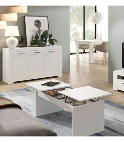 Aparador Buffet Nous en acabado Blanco Artik 80 cm(alto)144 cm(ancho)42 cm(largo)
