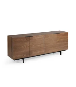 Aparador de 4 puertas Eugenia acabado nogal, 75 cm(alto) 200 cm(ancho) 45 cm(fondo)