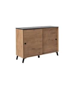 Aparador Kamet dos puertas correderas acabado roble gold, 87cm(alto) 120cm(ancho) 40cm(largo)