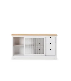 Aparador modelo Luna 1 puerta 3 cajones acabado blanco 150 cm(ancho) 80 cm(alto) 40 cm (fondo)