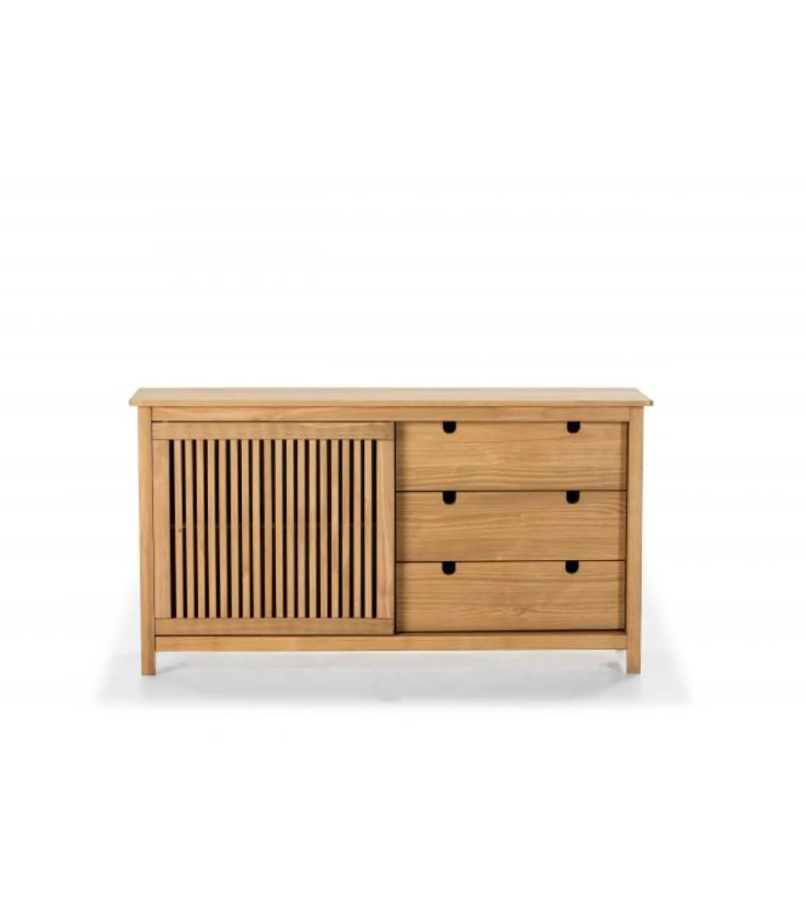 Aparador modelo Luna 1 puerta 3 cajones acabado natural 150 cm(ancho) 80 cm(alto) 40 cm (fondo)