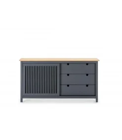 Aparador modelo Luna 1 puerta 3 cajones acabado gris 150 cm(ancho) 80 cm(alto) 40 cm (fondo)