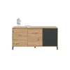 Aparador Noelia 2 puertas y tres cajones acabado en roble y gris antracita 74 cm (alto) x 154 cm (ancho) x 41 cm (prof.)
