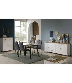 Aparador 3 puertas 3 cajones Mariana acabado blanco 80 cm(alto) 190 cm(ancho) 40 cm(largo)