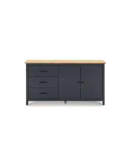Aparador 2 puertas 3 cajones Mariana acabado azul, 80 cm(alto) 150 cm(ancho) 40 cm(largo)