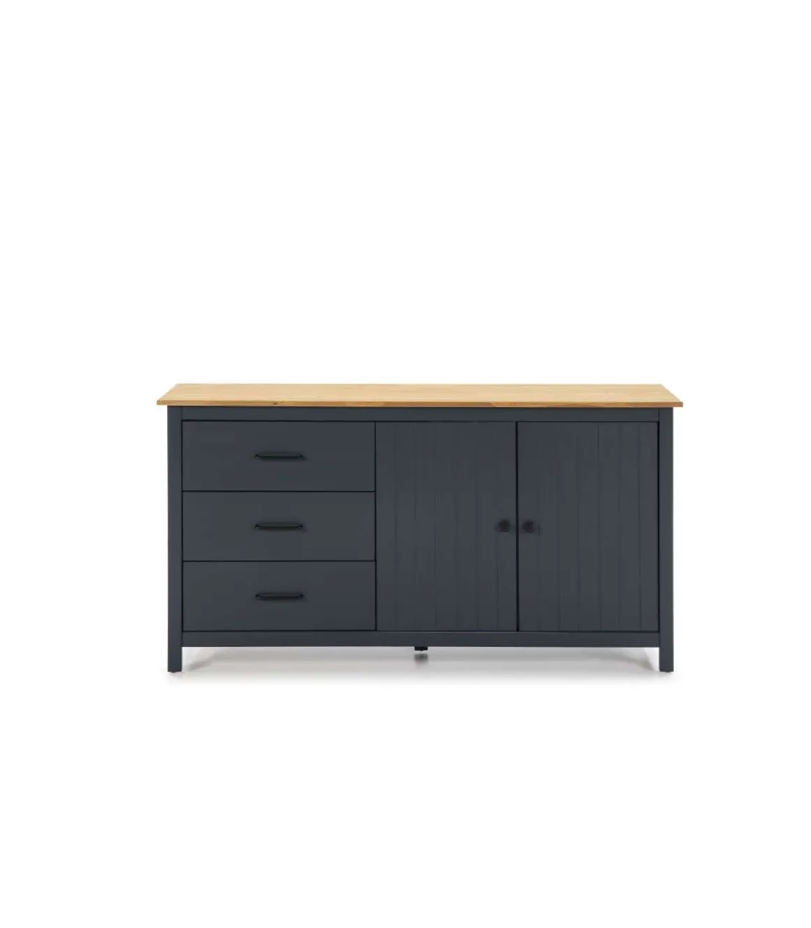 Aparador 2 puertas 3 cajones Mariana acabado azul, 80 cm(alto) 150 cm(ancho) 40 cm(largo)