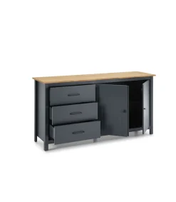 Aparador 2 puertas 3 cajones Mariana acabado azul, 80 cm(alto) 150 cm(ancho) 40 cm(largo)