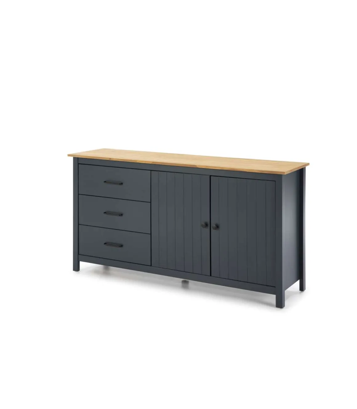 Aparador 2 puertas 3 cajones Mariana acabado azul, 80 cm(alto) 150 cm(ancho) 40 cm(largo)