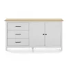 Aparador 2 puertas 3 cajones Mariana acabado blanco 80 cm(alto) 150 cm(ancho) 40 cm(largo)