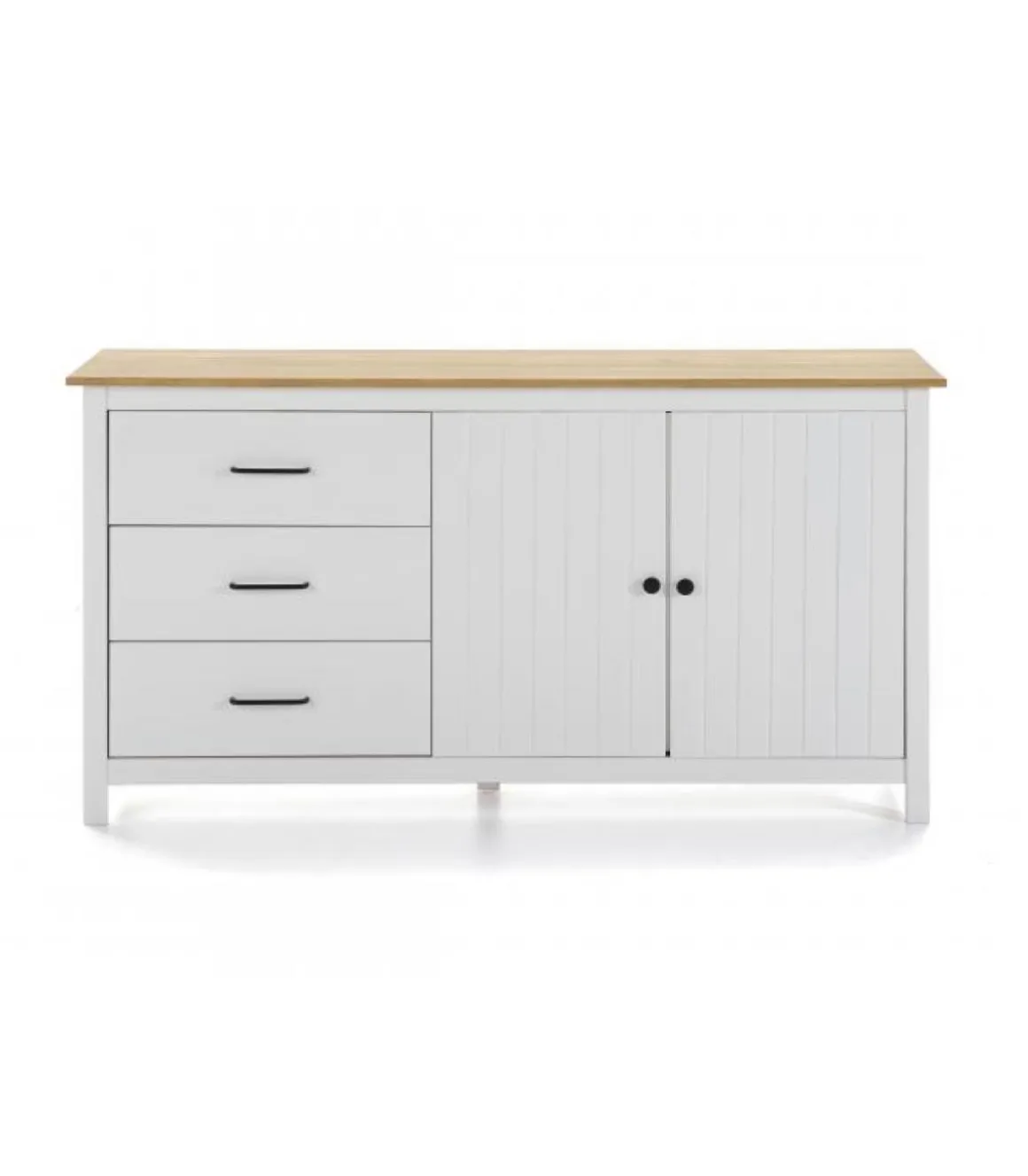 Aparador 2 puertas 3 cajones Mariana acabado blanco 80 cm(alto) 150 cm(ancho) 40 cm(largo)