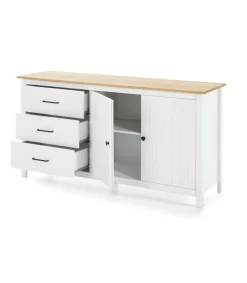 Aparador 2 puertas 3 cajones Mariana acabado blanco 80 cm(alto) 150 cm(ancho) 40 cm(largo)