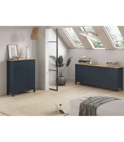 Aparador 3 puertas 3 cajones Mariana acabado azul 80 cm(alto) 190 cm(ancho) 40 cm(largo)