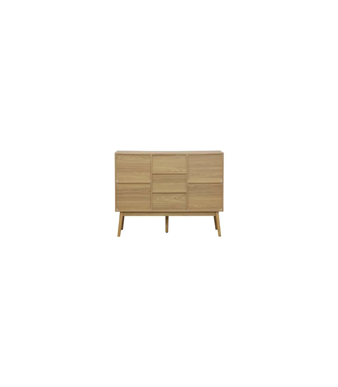 Aparador 2 puertas correderas Trend acabado en chapa de fresno, 90cm(alto) x 115cm(ancho) x 40cm(fondo).