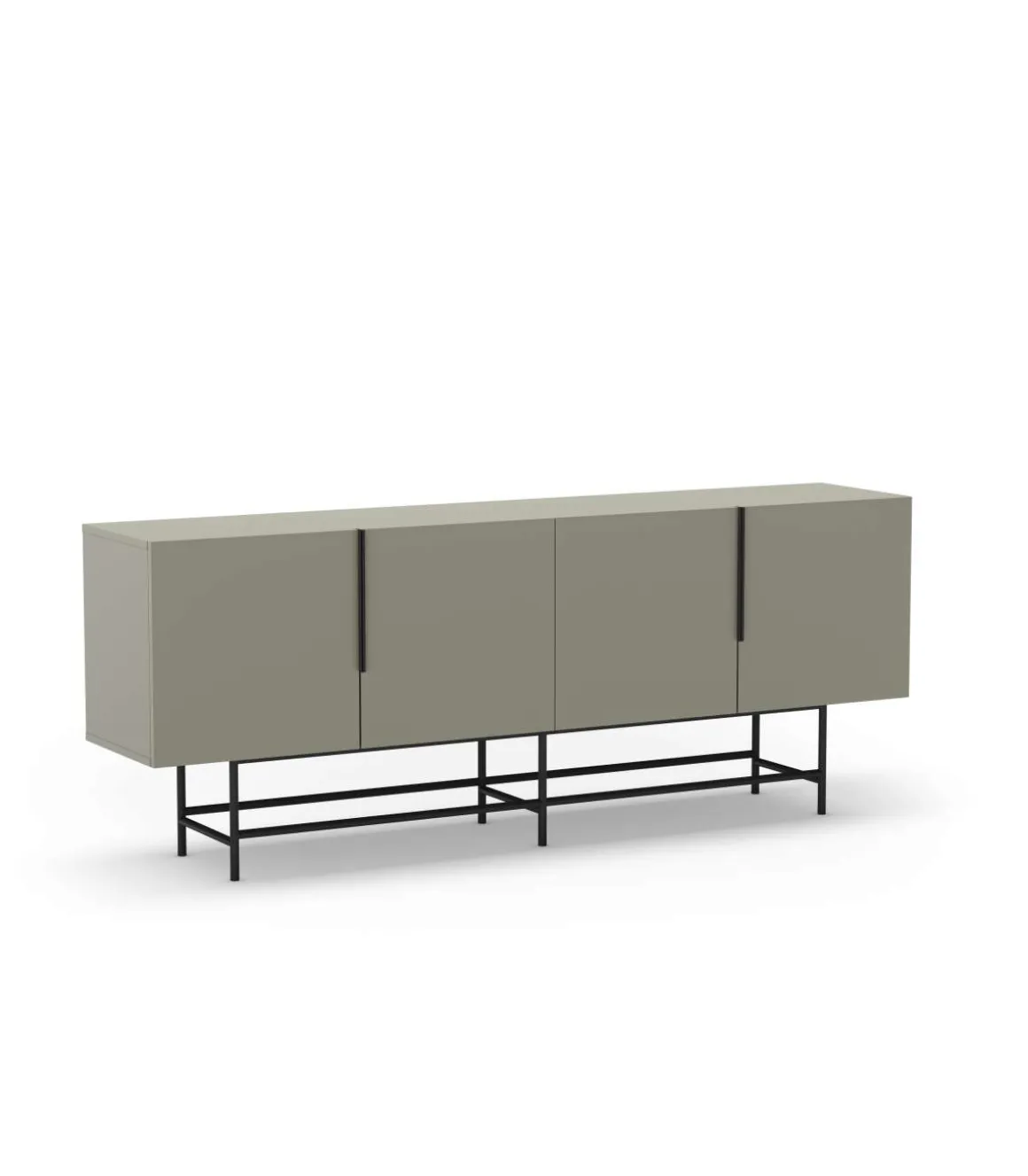Aparador 4 puertas Elena acabado verde/negro, 77.5cm(alto) 200cm(ancho) 40cm(largo)