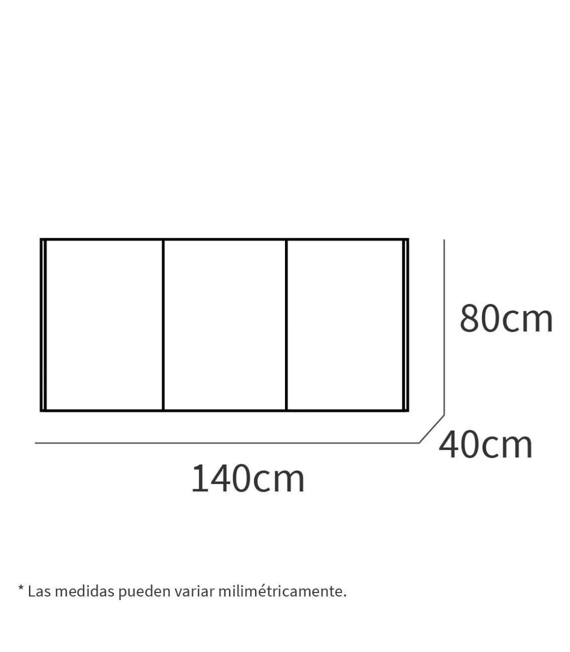 Aparador 3 puertas Irati acabado color roble gold, 80cm(alto) 140cm(ancho) 40cm(largo)