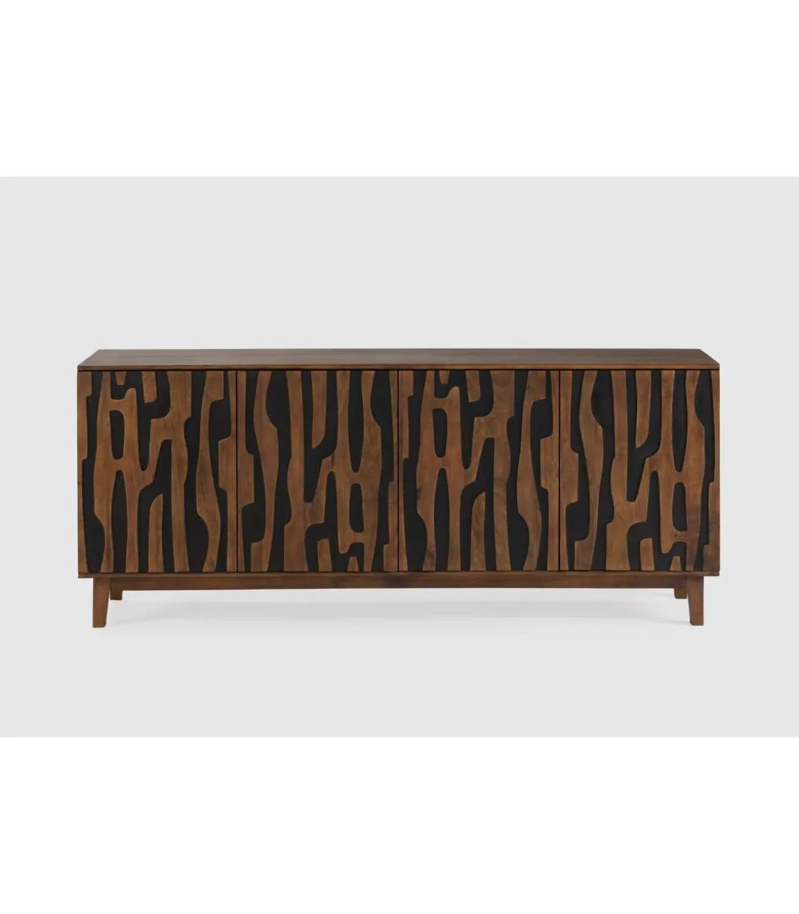 Aparador 4 puertas Katia acabado en madera de mango, 80cm(alto) 190cm(ancho) 40cm(largo)