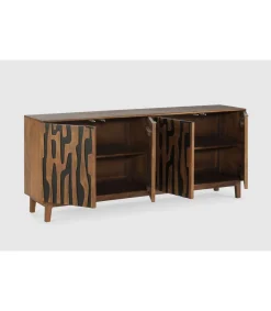 Aparador 4 puertas Katia acabado en madera de mango, 80cm(alto) 190cm(ancho) 40cm(largo)