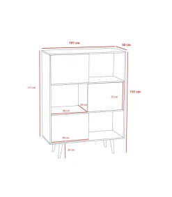 Aparador 3 puertas modelo-881 acabado roble, 131cm(alto) 101cm(ancho) 30cm(fondo).