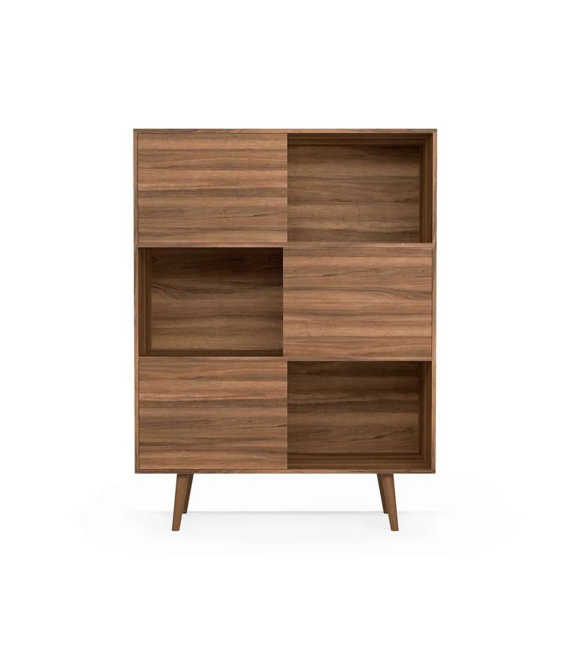 Aparador 3 puertas modelo-881 acabado nogal, 131cm(alto) 101cm(ancho) 30cm(fondo).