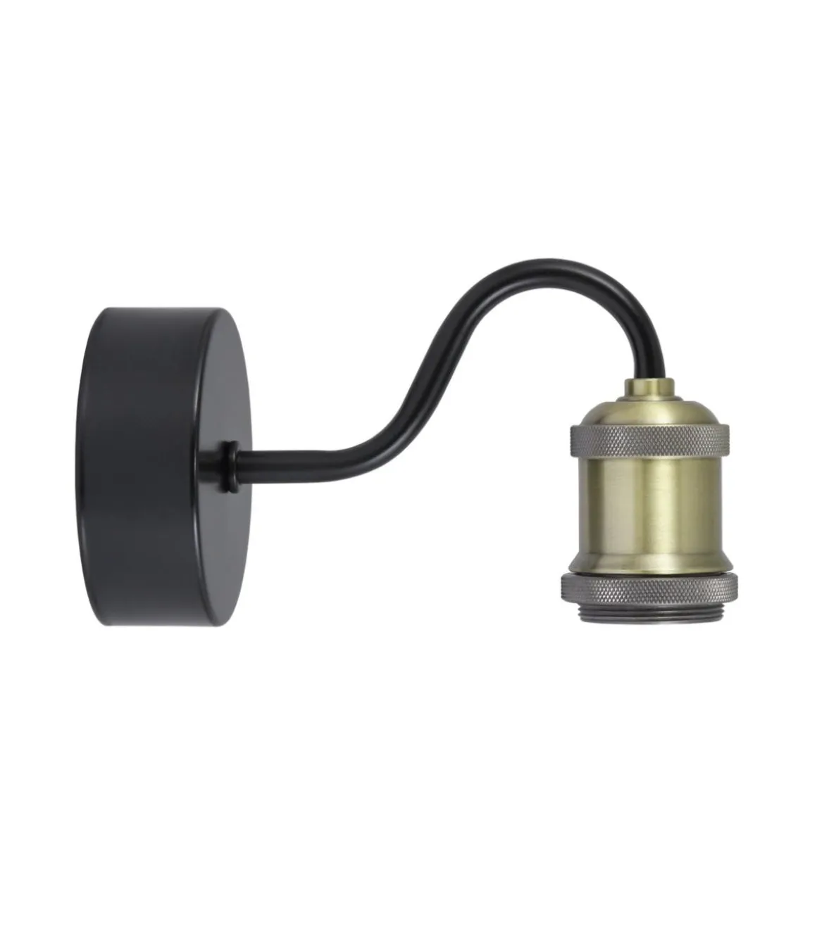 Aplique a pared modelo Acebuche acabado negro/cuero 11 cm(alto)9 cm(ancho)18 cm(largo)