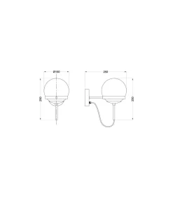 Aplique a pared modelo Waco acabado latón/blanco, 25cm(alto) 15cm(ancho) 25cm (fondo)