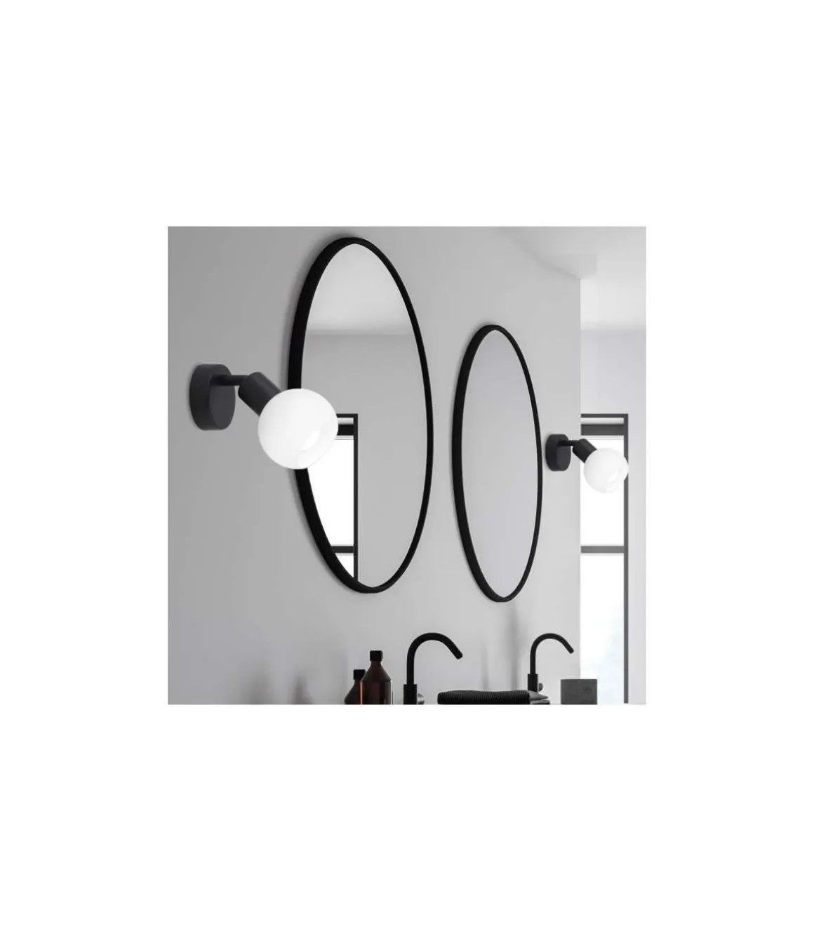 Aplique a pared Vera negro mate, 8 cm(alto)8 cm(ancho)16 cm(largo)