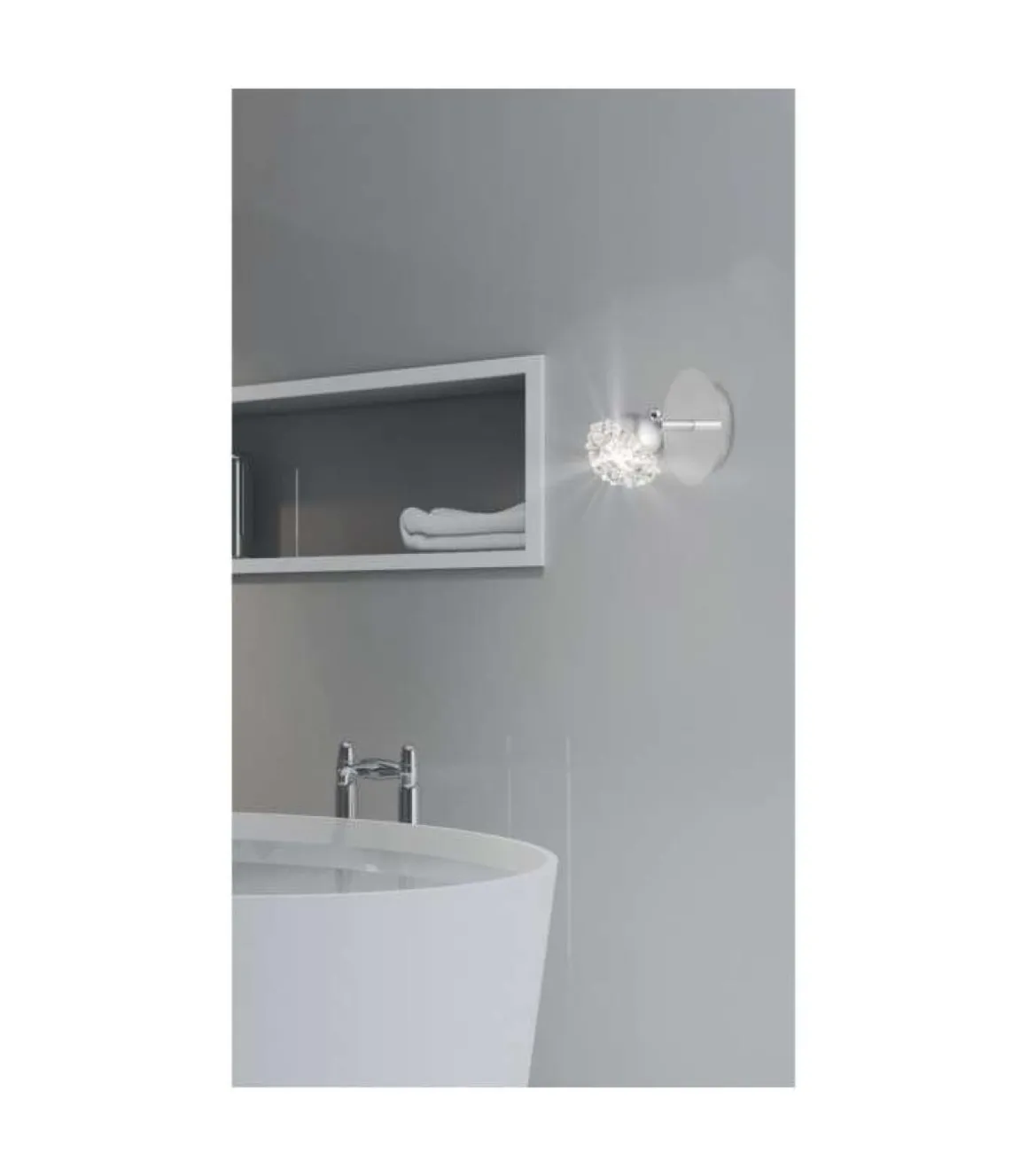 Aplique de pared modelo Azalea acabado cromo 12cm (alto) 12cm(ancho) 7 cm(fondo