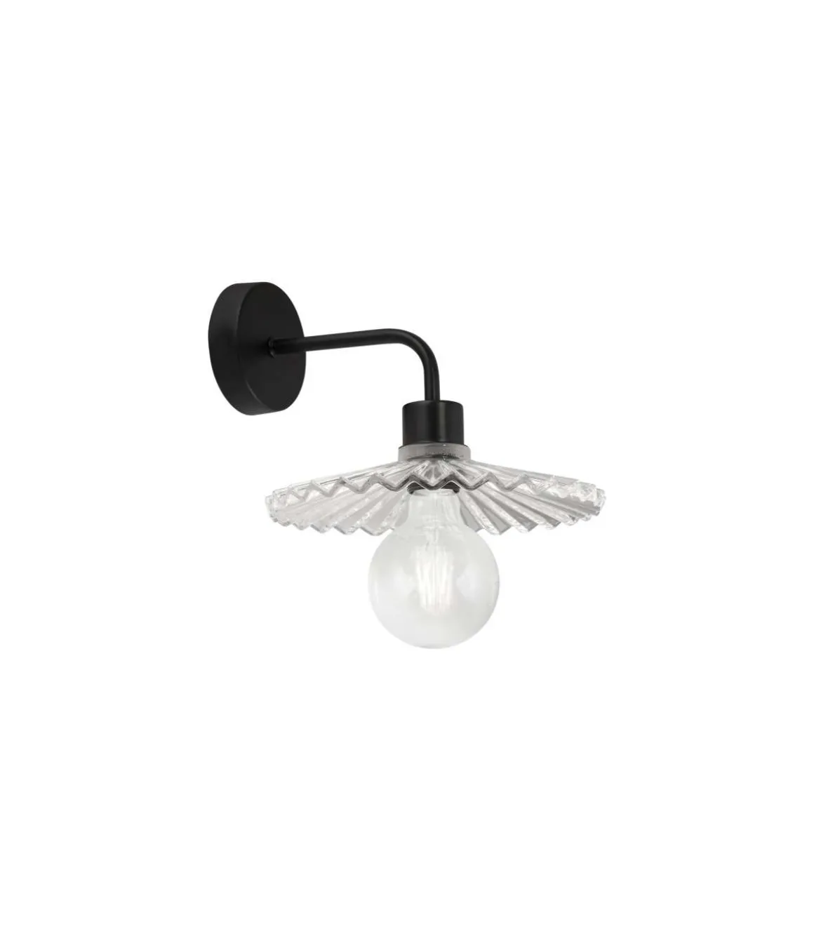 Aplique de pared modelo CORA acabado negro, 20cm(alto) 24cm(ancho) 28cm(fondo)