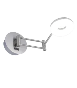 Aplique de pared modelo Damian acabado niquel satinado 10cm(alto) 11cm(ancho) 40cm(fondo)