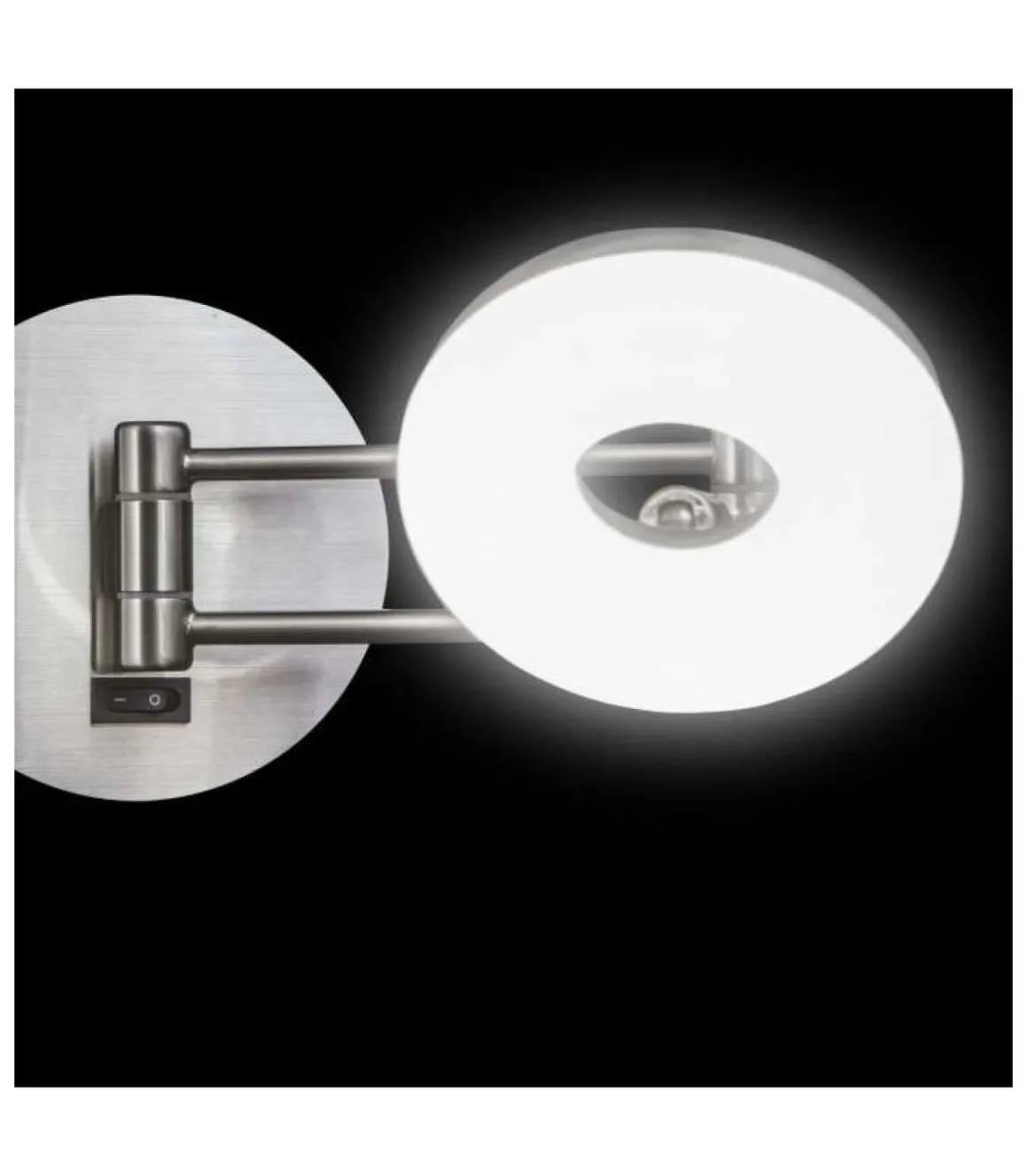 Aplique de pared modelo Damian acabado niquel satinado 10cm(alto) 11cm(ancho) 40cm(fondo)