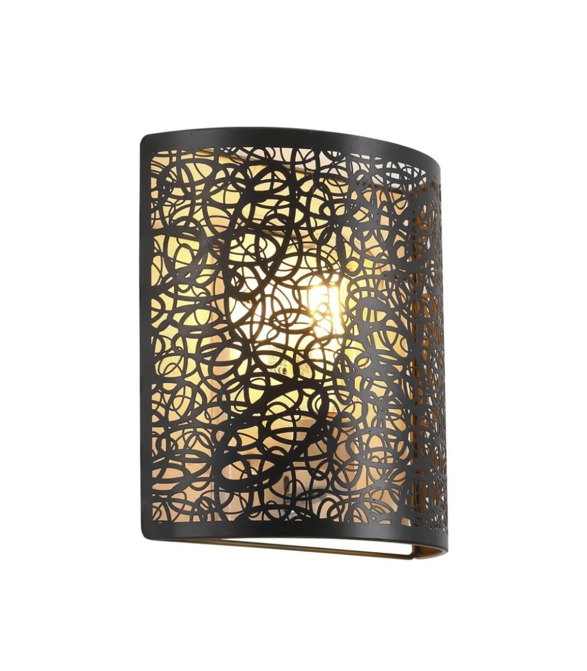 Aplique de pared modelo Gael acabado negro-oro 23cm(alto)23 cm(ancho)9 cm(largo)
