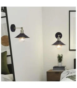 Aplique de pared modelo Gary acabado negro 23cm(ancho) 30cm(alto)23cm(fondo).