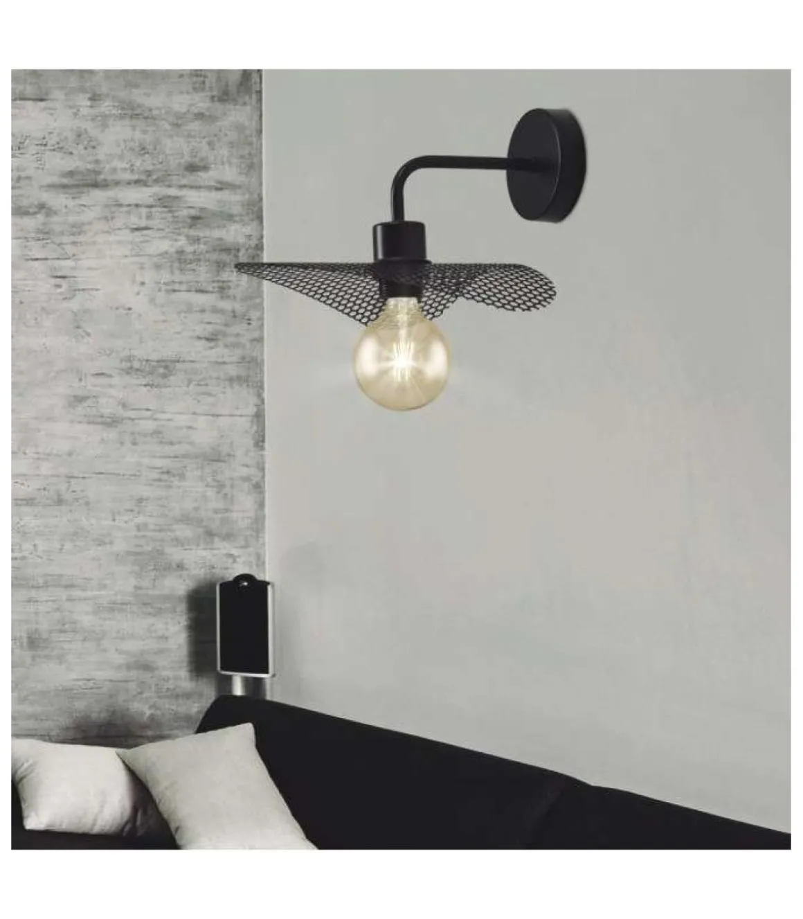 Aplique de pared modelo Guell acabado negro 30 cm(alto)20 cm(ancho)26 cm(largo)