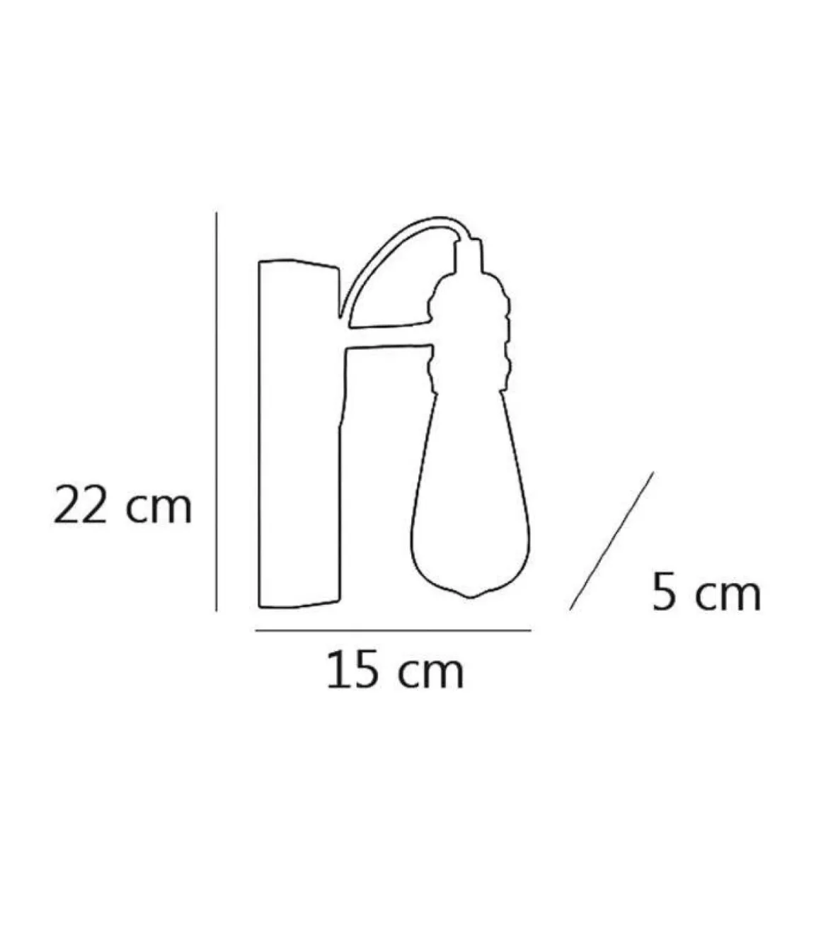Aplique de pared modelo Kilian acabado negro 22cm(alto) 5cm(ancho) 15cm(fondo)