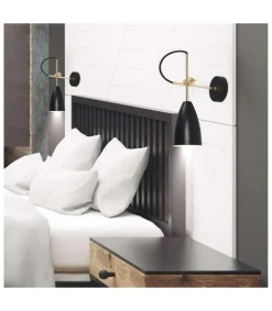 Aplique de pared modelo Manus acabado negro 37 cm(alto)10 cm(ancho)33 cm(largo)