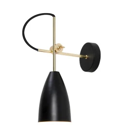 Aplique de pared modelo Manus acabado negro 37 cm(alto)10 cm(ancho)33 cm(largo)
