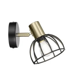 Aplique 1 luz modelo Bermeo acabado negro 19cm(alto) 16cm(ancho) 16cm(fondo