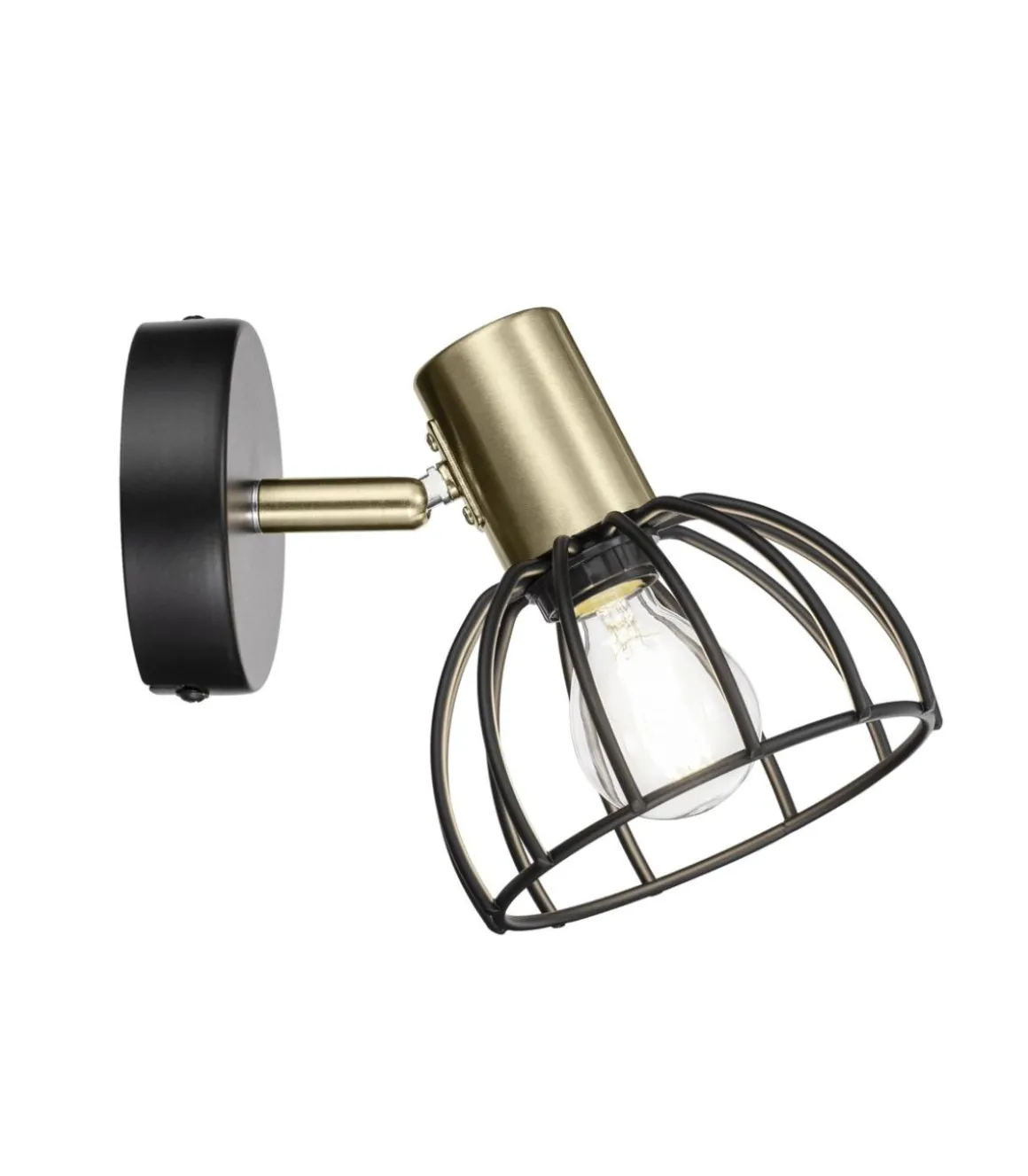 Aplique 1 luz modelo Bermeo acabado negro 19cm(alto) 16cm(ancho) 16cm(fondo