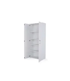Armario alto con puertas acabado blanco, 208.8 cm(alto)93 cm(ancho)42.5 cm(fondo)..
