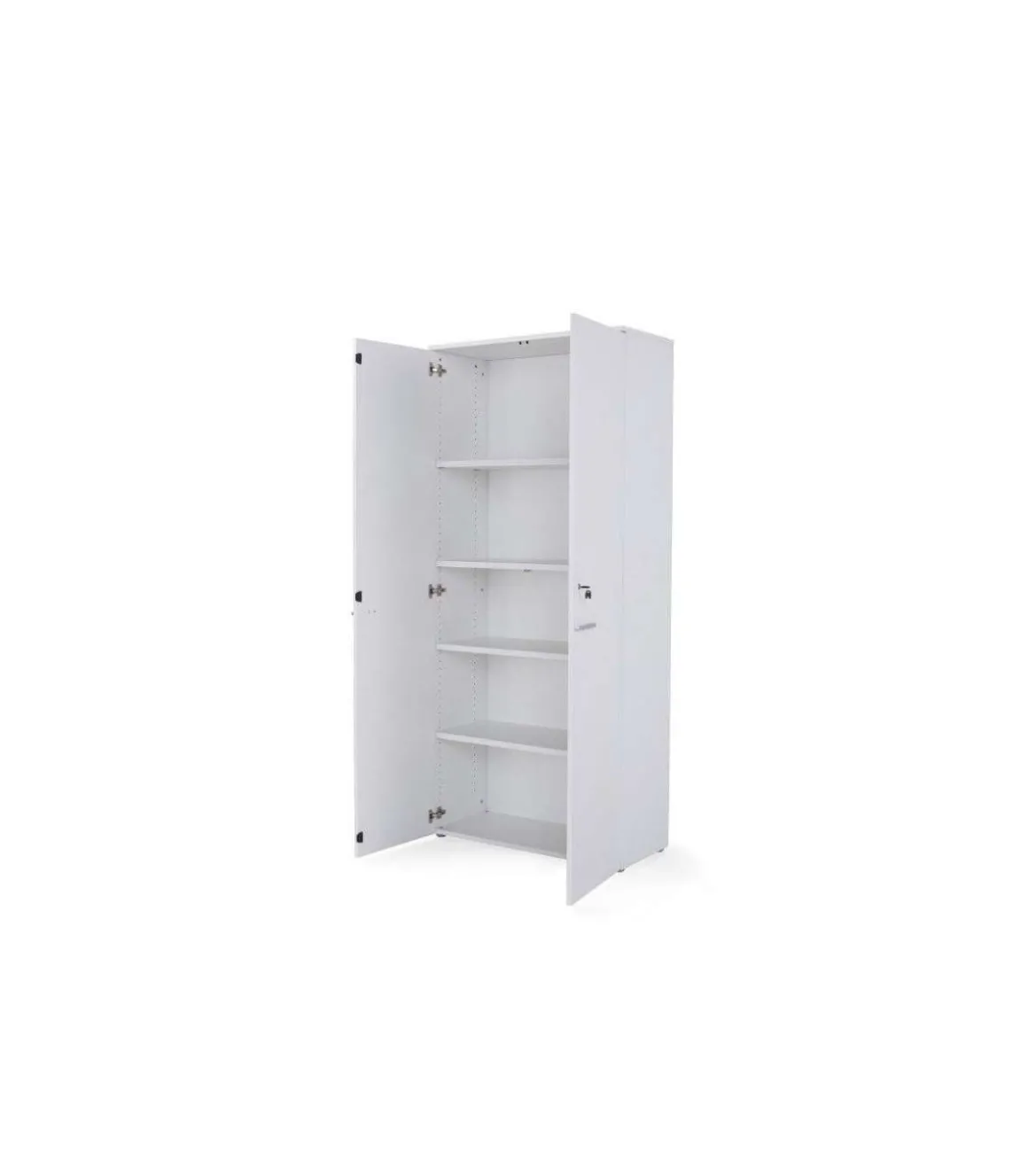 Armario alto con puertas acabado blanco, 208.8 cm(alto)93 cm(ancho)42.5 cm(fondo)..