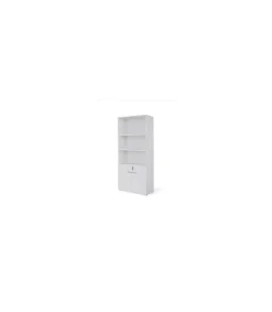 Armario alto con puertas bajas acabado blanco, 208.8 cm(alto)93 cm(ancho)42.5 cm(fondo) .