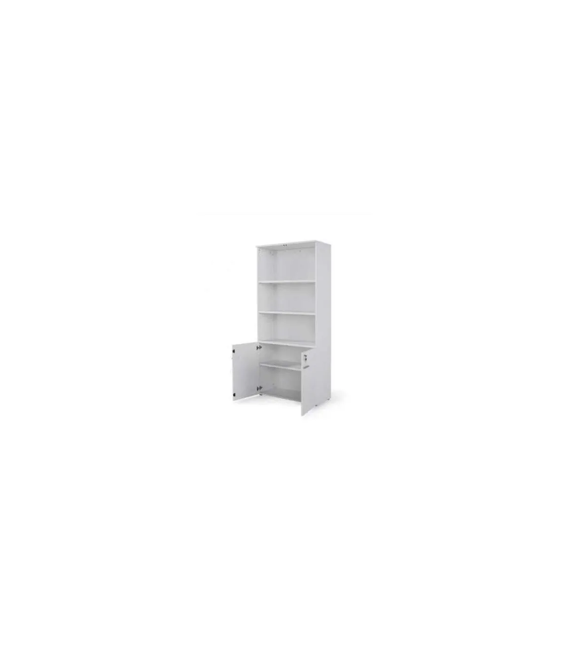 Armario alto con puertas bajas acabado blanco, 208.8 cm(alto)93 cm(ancho)42.5 cm(fondo) .