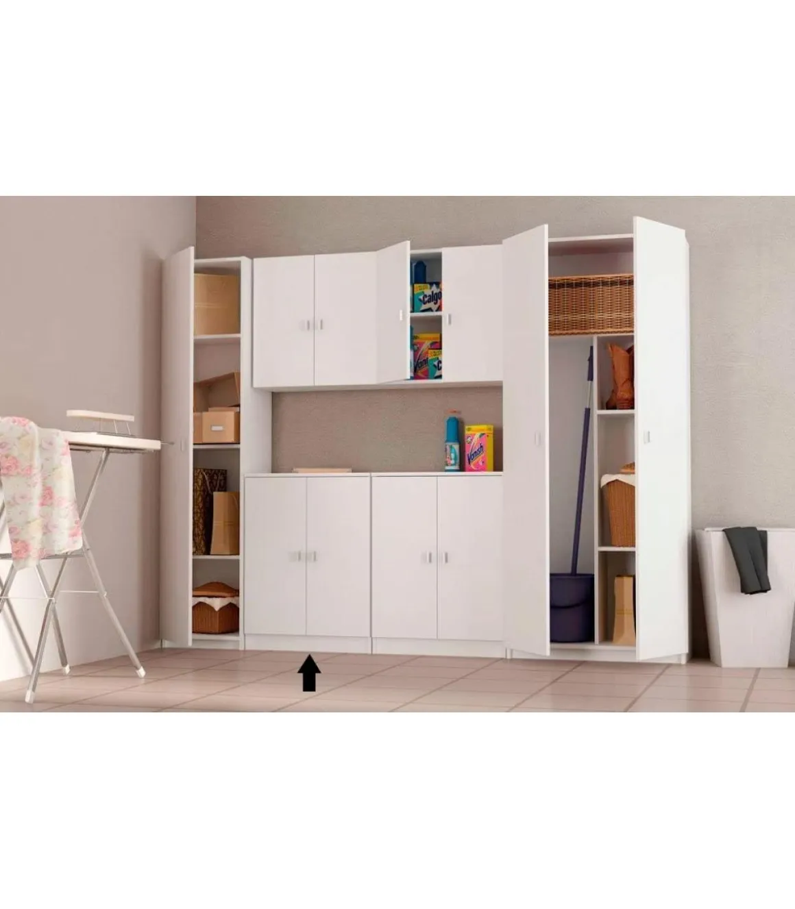 Armario bajo dos puertas Marbella color blanco 60 cm(ancho) 80 cm(altura) 34 cm(fondo)