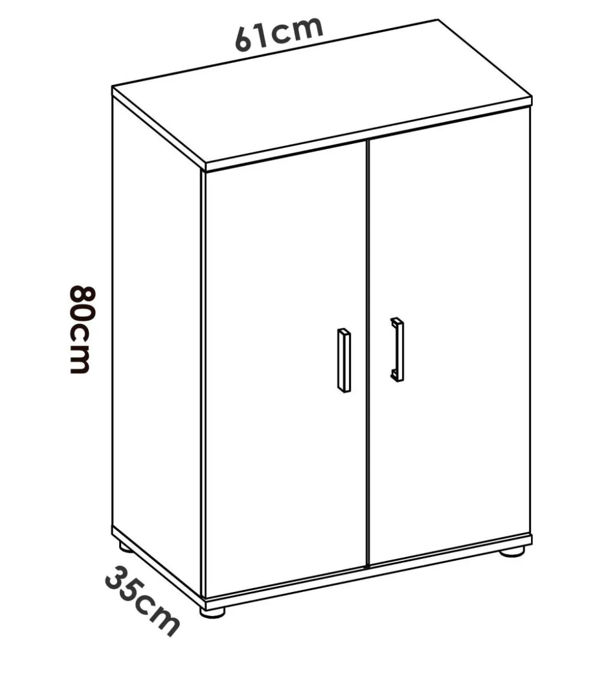 Armario bajo dos puertas Marsella color blanco 61 cm(ancho) 80 cm(altura) 35 cm(fondo)