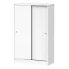 Armario bajo multiusos Tibet 2 correderas acabado blanco mate, 120 cm(alto)74 cm(ancho)33 cm(largo)