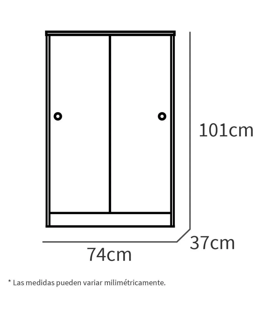 Armario bajo multiusos Tibet 2 correderas acabado blanco mate, 120 cm(alto)74 cm(ancho)33 cm(largo)