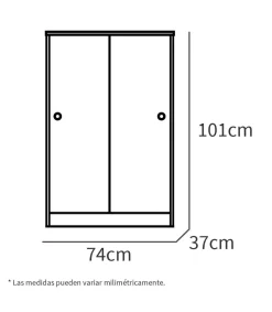 Armario bajo multiusos Tibet 2 correderas acabado roble cambrian, 120 cm(alto)74 cm(ancho)33 cm(largo)